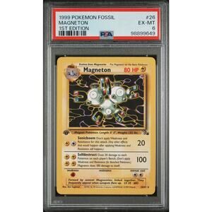 1999 Pokemon Fossil First Edition #26 Magneton PSA 6 98899649